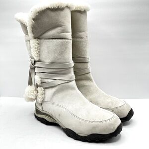 North Face Women’s Size 7 Sherpa Lined Boots Off White Color Primaloft Winter
